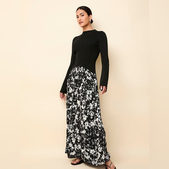 Solid & Striped Soglio Dress Black & White Floral